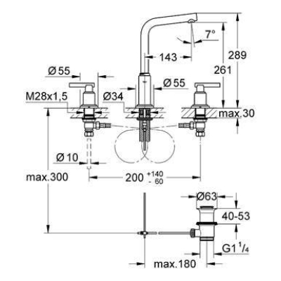 Смеситель для раковины GROHE Atrio Jota 20382001. Фото