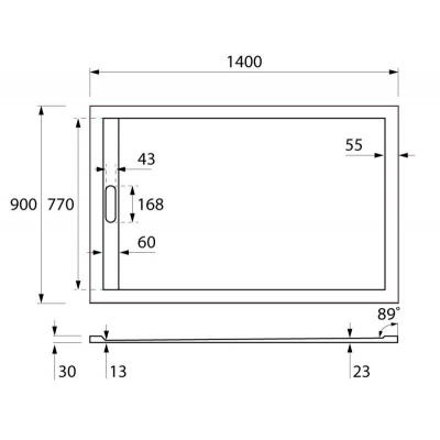 Душевой поддон из литьевого мрамора CEZARES TRAY-AS-AH-140/90-30-W. Фото
