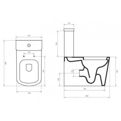 Чаша унитаза BELBAGNO Albano P-trap BB120CP. Фото