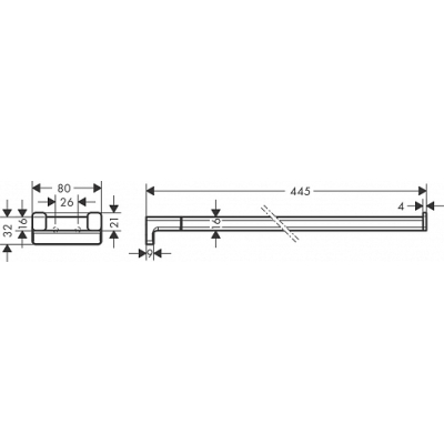 Двухрожковый держатель полотенец AddStoris Hansgrohe 41770990, полированное золото для ванной комнаты. Фото