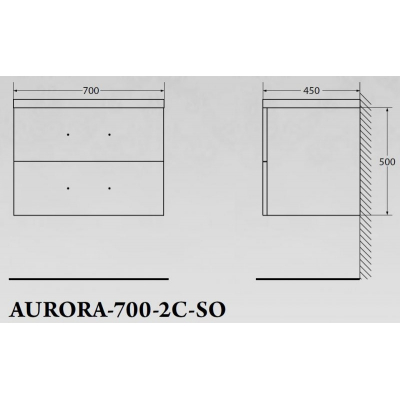 Тумба под раковину подвесная BELBAGNO AURORA-700-2C-SO-RNN Rovere Nebrasca Nature. Фото