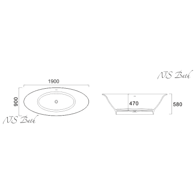 Ванна из литьевого мрамора NS BATH NSB-19900. Фото