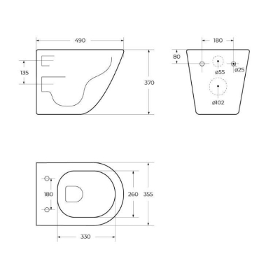 Чаша унитаза безободкового подвесного BELBAGNO Sfera-R BB046CHR. Фото