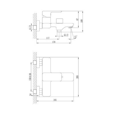 Смеситель для ванны IDDIS Brick BRISB02i02. Фото