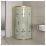 Душевой угол AFFETTO Omega 90х90 матовое стекло золото. Фото